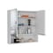 Tuhome Jaspe Mirror Cabinet, Three Internal Shelves, One Open Shelf, Double Door Cabinet, White GLB5550 - alternate 6